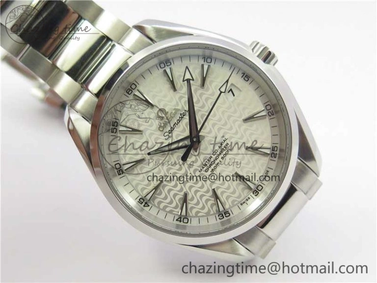 Contemporary Aqua Terra 150M SS VSF 1:1 Best Edition White Wave Textured Dial on SS Bracelet A8500 Super Clone (2 Straps) 7916