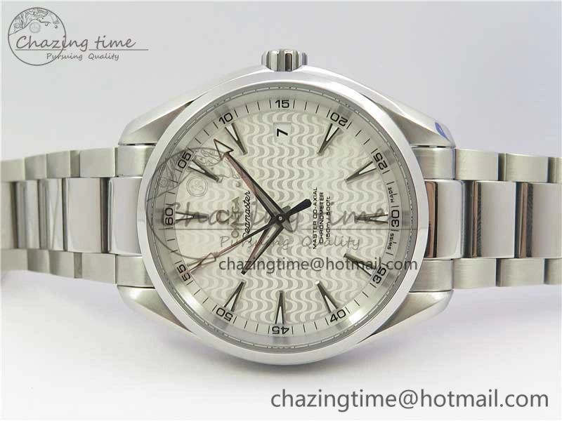 Contemporary Aqua Terra 150M SS VSF 1:1 Best Edition White Wave Textured Dial on SS Bracelet A8500 Super Clone (2 Straps) 7916
