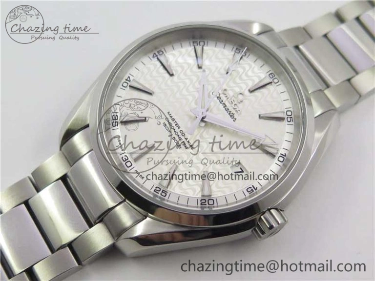 Contemporary Aqua Terra 150M SS VSF 1:1 Best Edition White Wave Textured Dial on SS Bracelet A8500 Super Clone (2 Straps) 7916
