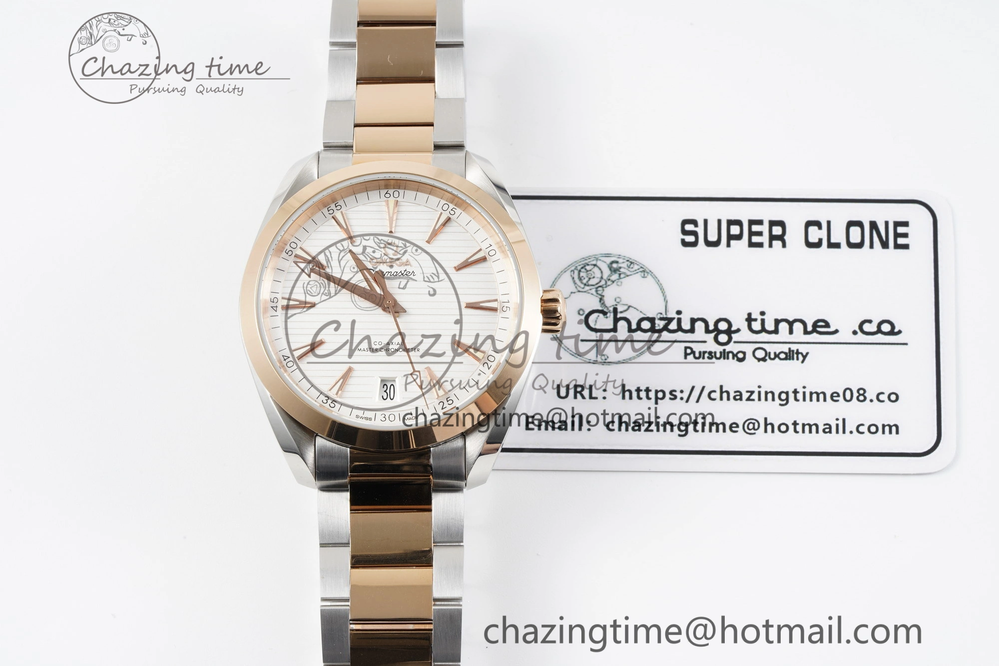 Unisex Aqua Terra 150M SS RG JQK 1:1 Best Edition White Dial on SS RG Bracelet A 7828