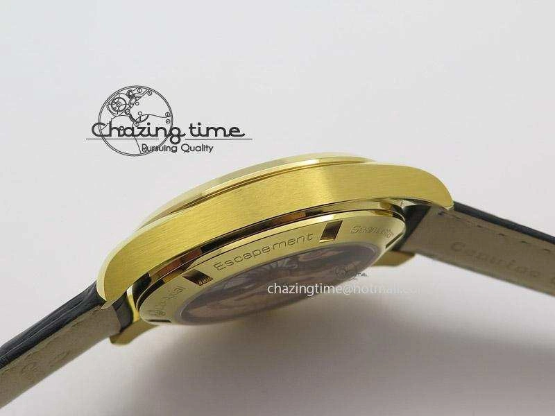Breathable Aqua Terra 150M YG V6F Best Edition YG Textured Dial On Black Leather Strap A 8275