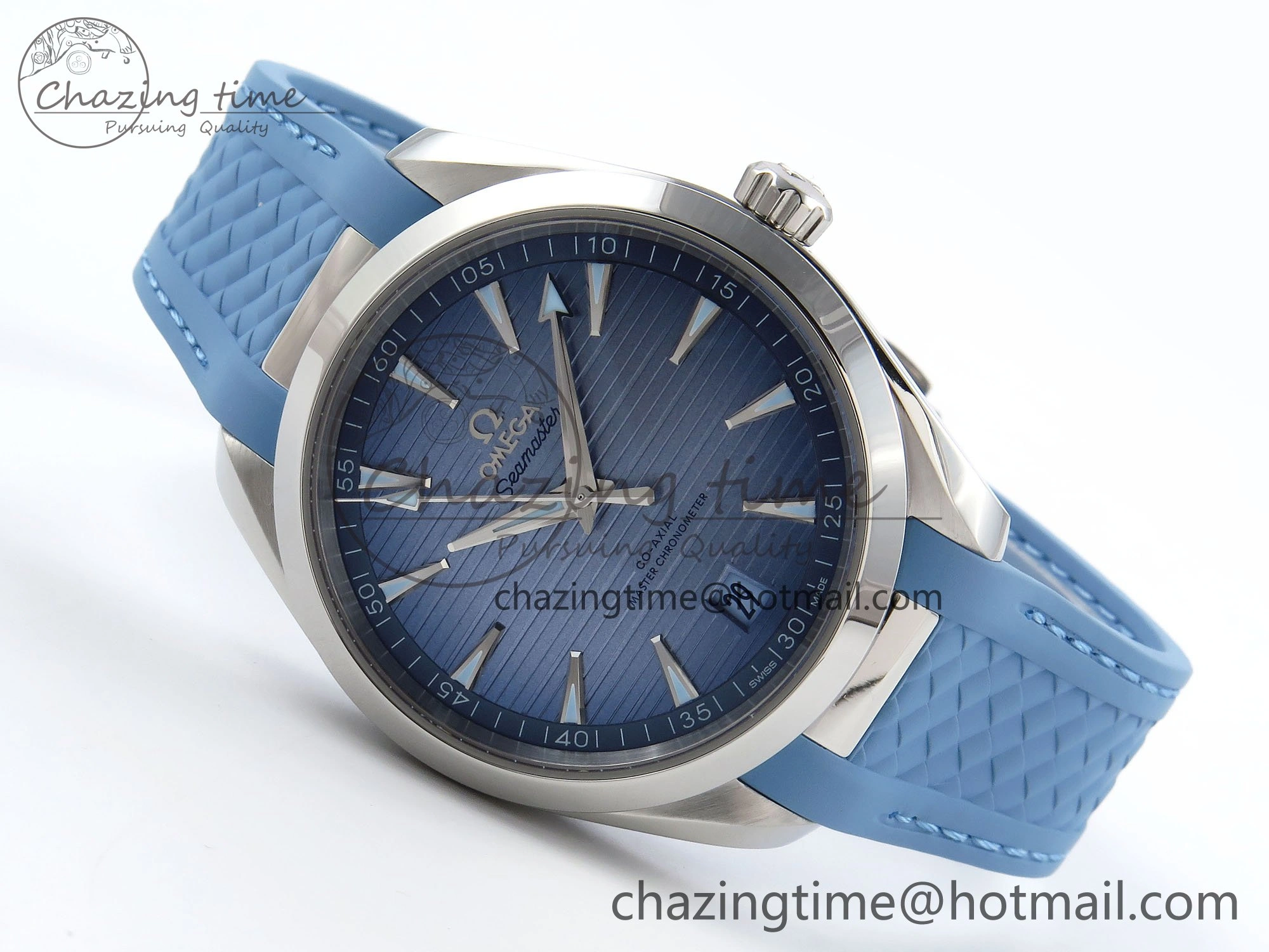 Effortless Aqua Terra 41mm VSF 1:1 Best Edition Summer Blue Dial on Blue Rubber Strap A8900 Super Clone 7719