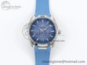 Effortless Aqua Terra 41mm VSF 1:1 Best Edition Summer Blue Dial on Blue Rubber Strap A8900 Super Clone 7719
