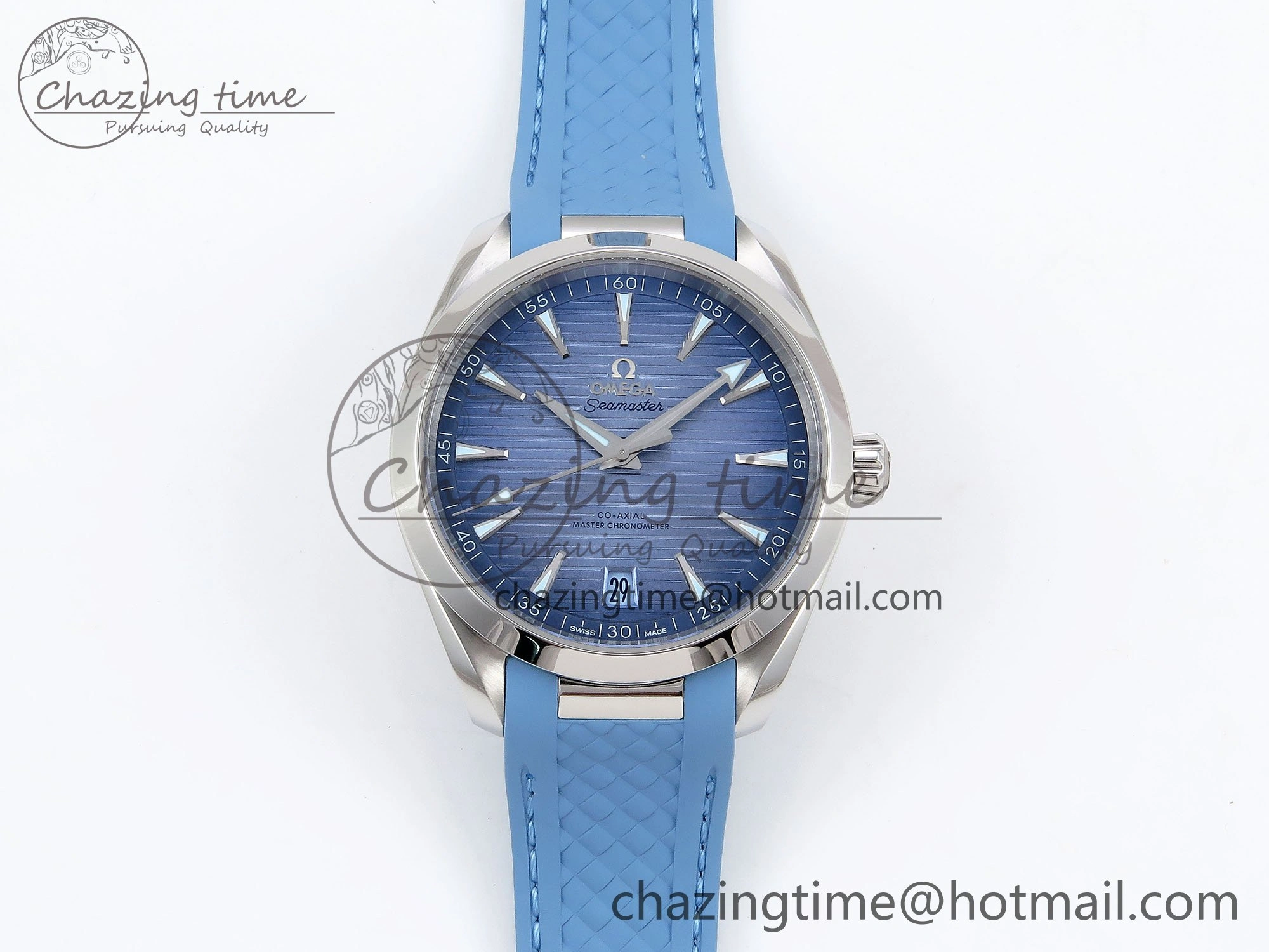 Effortless Aqua Terra 41mm VSF 1:1 Best Edition Summer Blue Dial on Blue Rubber Strap A8900 Super Clone 7719