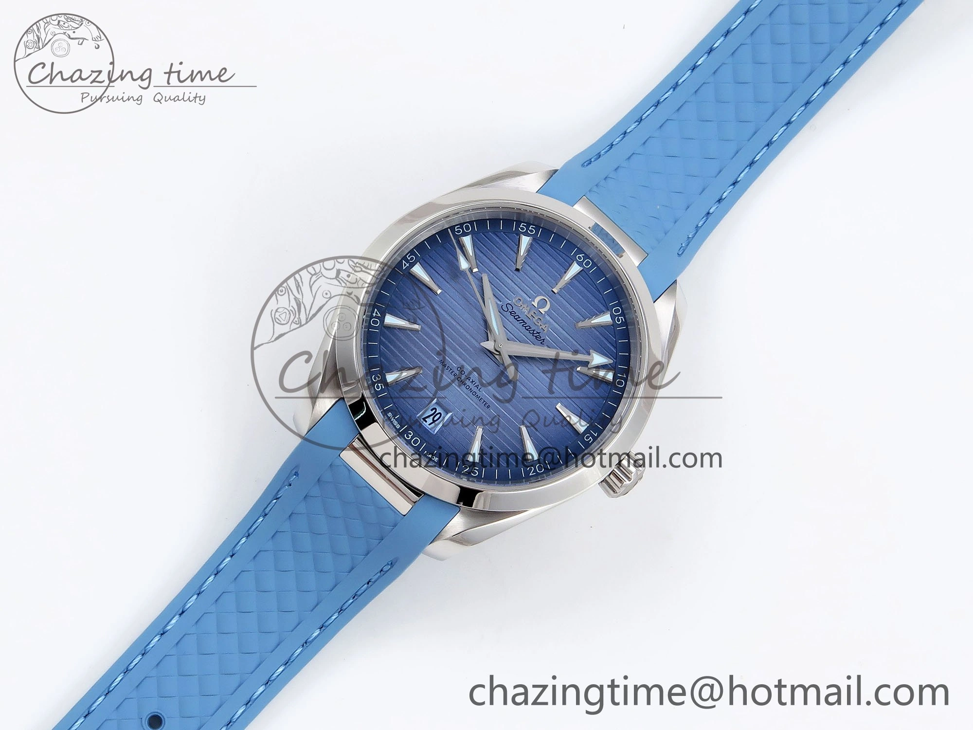 Effortless Aqua Terra 41mm VSF 1:1 Best Edition Summer Blue Dial on Blue Rubber Strap A8900 Super Clone 7719