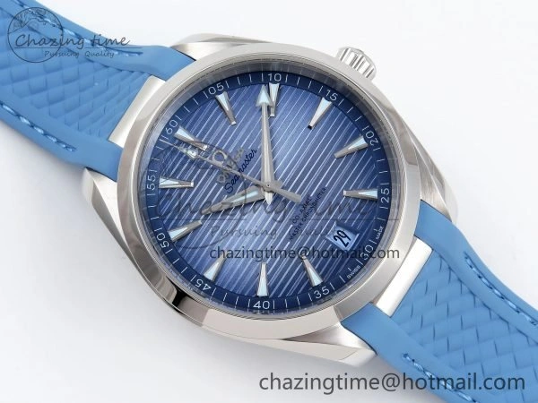 Effortless Aqua Terra 41mm VSF 1:1 Best Edition Summer Blue Dial on Blue Rubber Strap A8900 Super Clone 7719