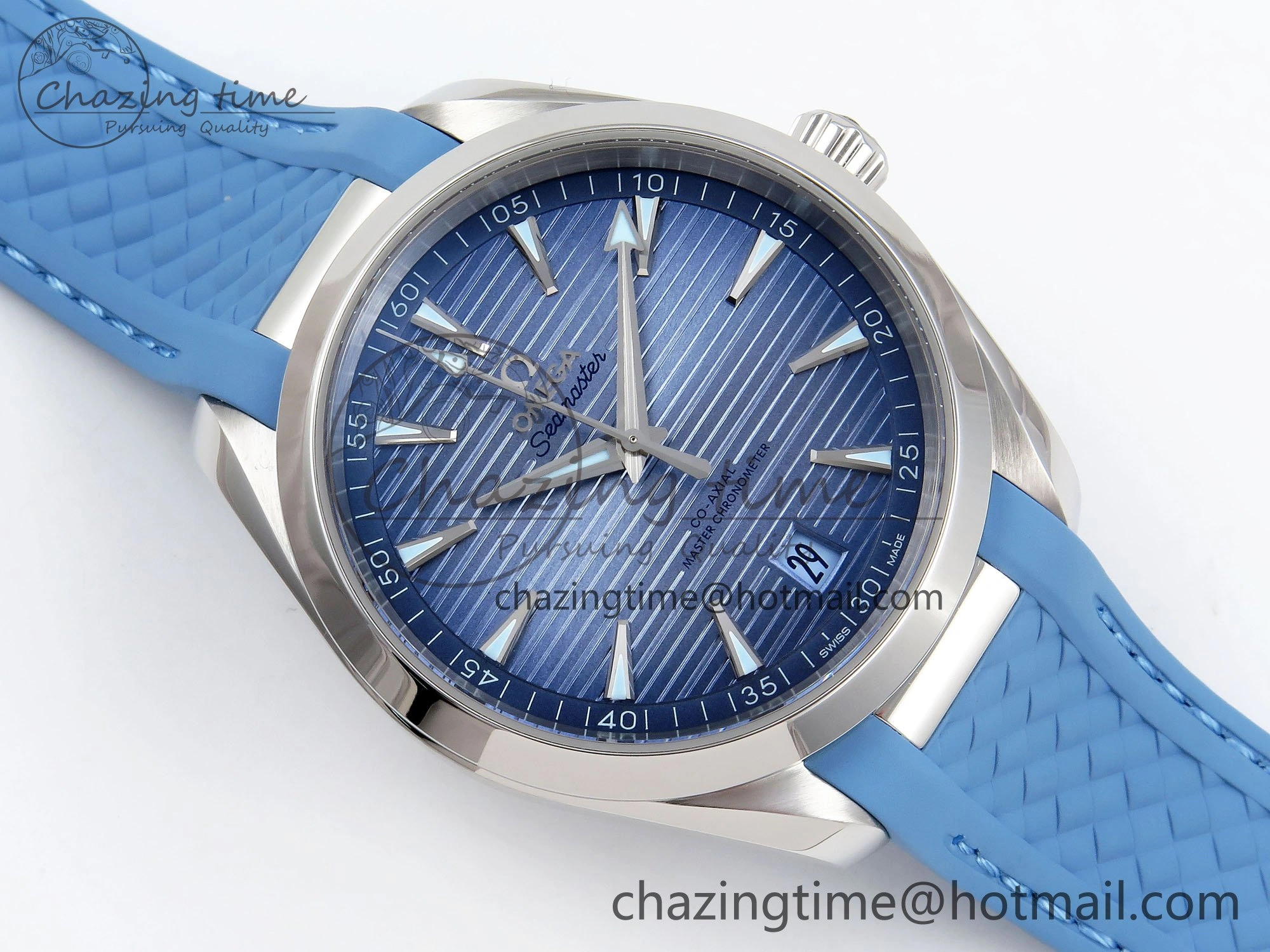 Effortless Aqua Terra 41mm VSF 1:1 Best Edition Summer Blue Dial on Blue Rubber Strap A8900 Super Clone 7719