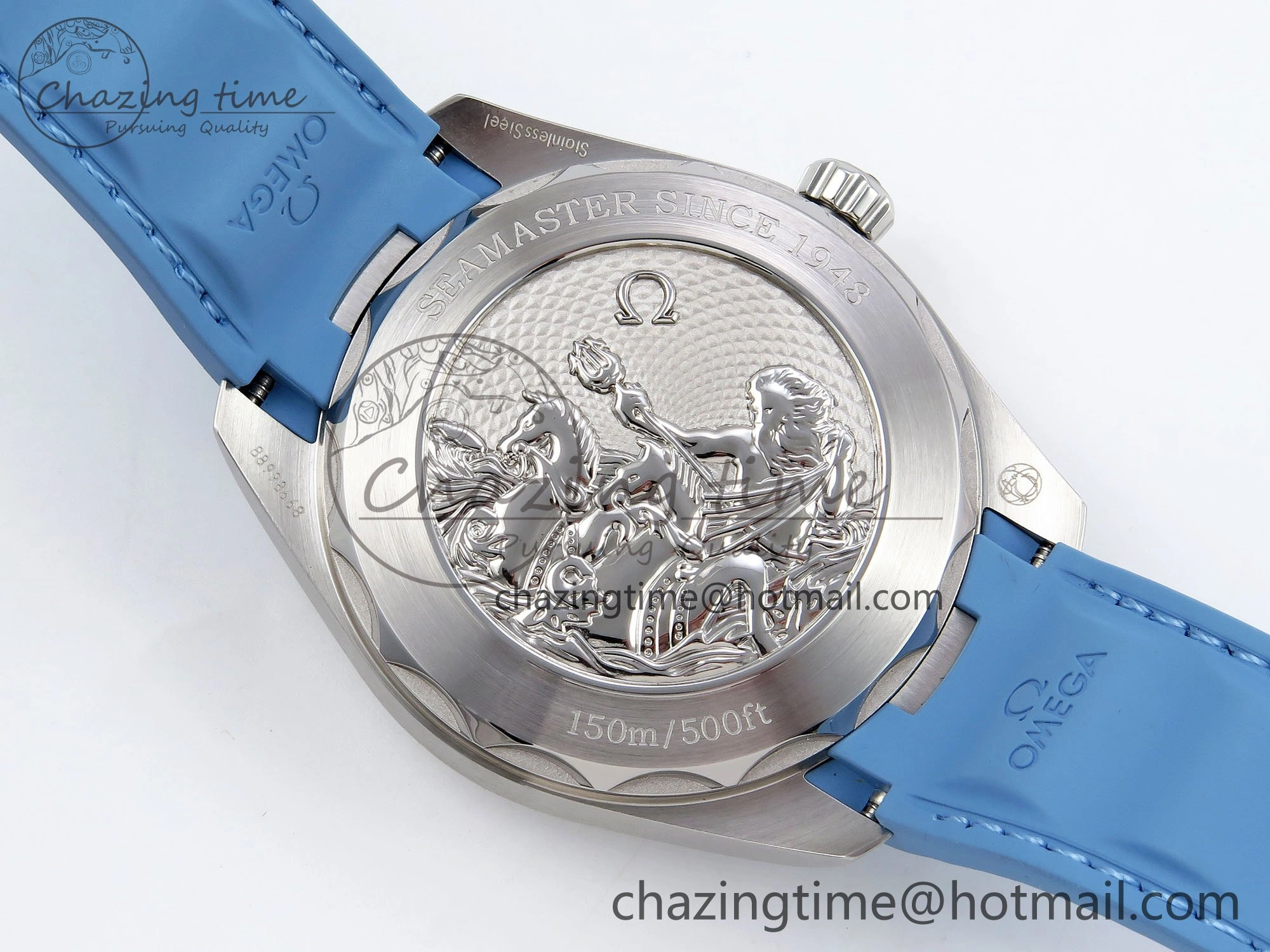 Effortless Aqua Terra 41mm VSF 1:1 Best Edition Summer Blue Dial on Blue Rubber Strap A8900 Super Clone 7719