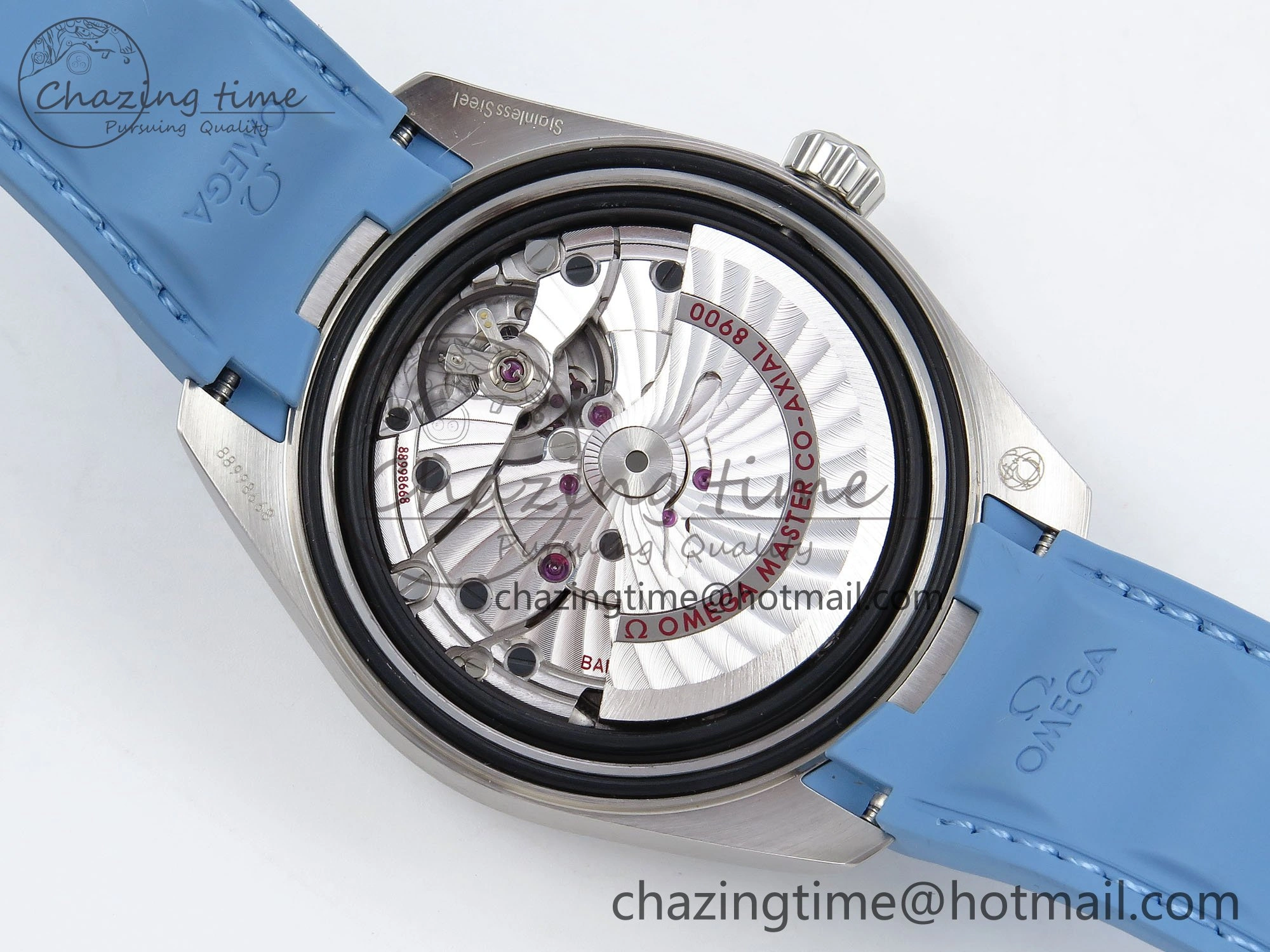 Effortless Aqua Terra 41mm VSF 1:1 Best Edition Summer Blue Dial on Blue Rubber Strap A8900 Super Clone 7719