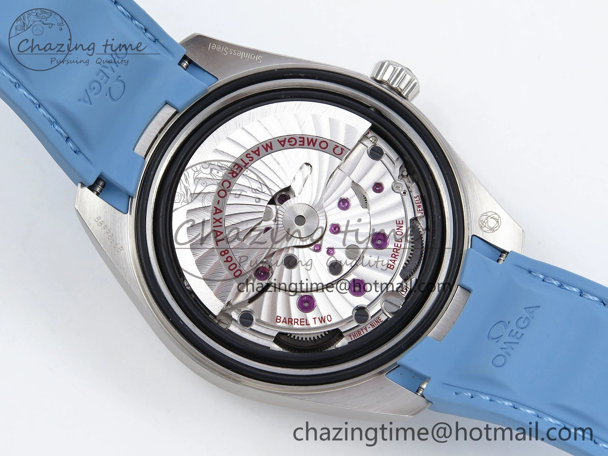 Effortless Aqua Terra 41mm VSF 1:1 Best Edition Summer Blue Dial on Blue Rubber Strap A8900 Super Clone 7719