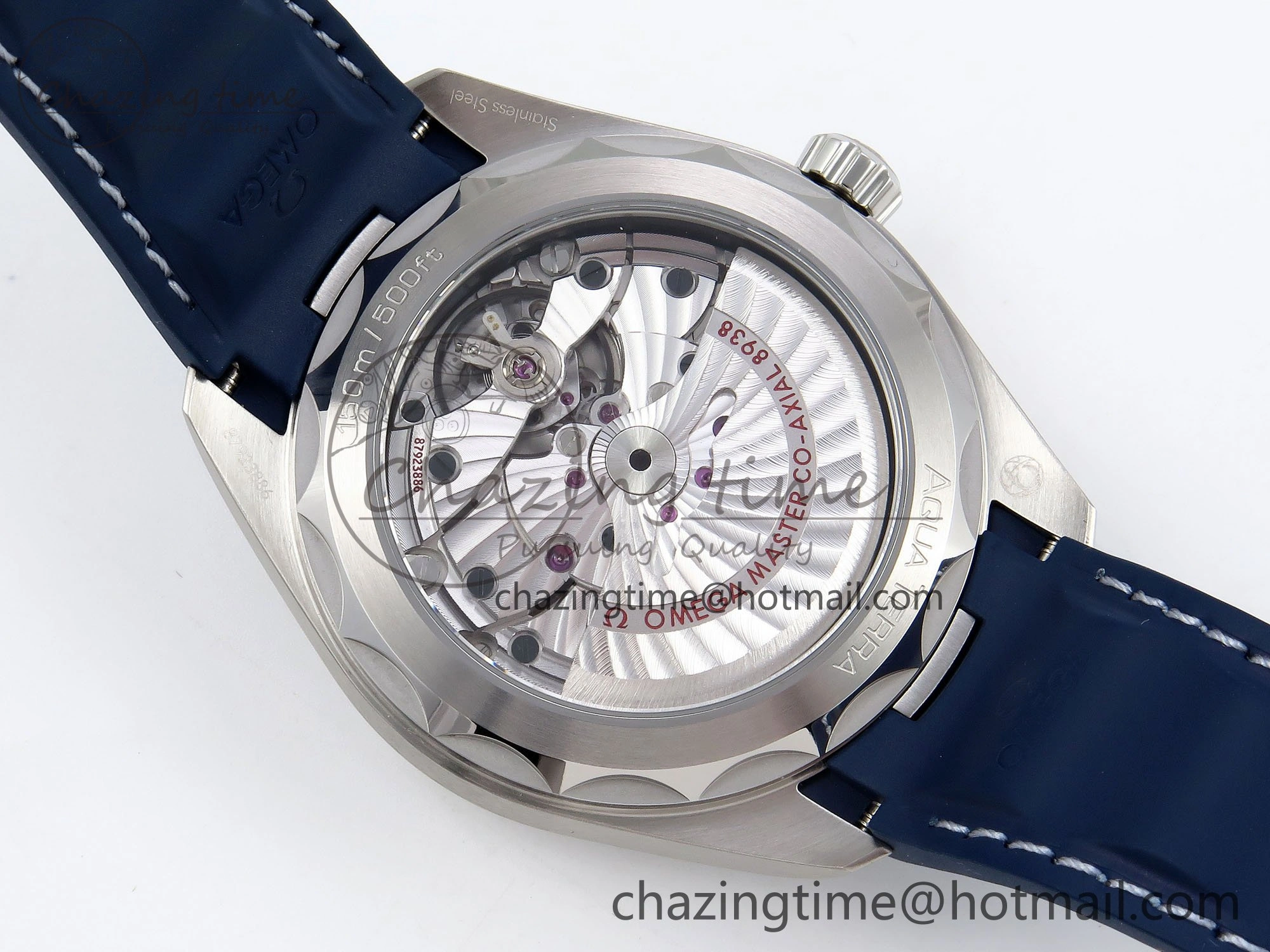 Popular Aqua Terra GMT Worldtimer 43mm VSF 1:1 Best Edition Deep Blue Dial on Blue Rubber Strap A8938 Super Clone 7721