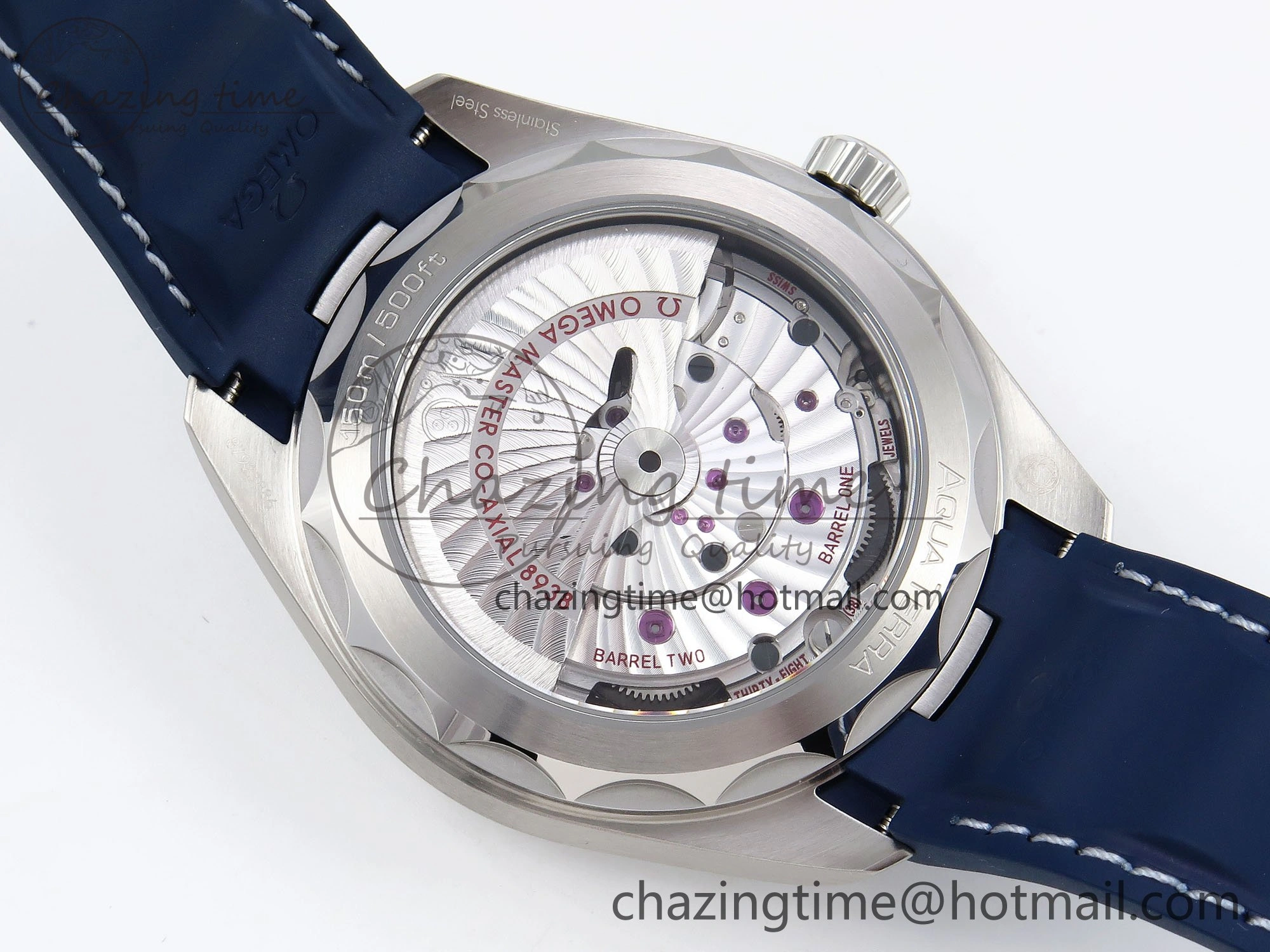 Popular Aqua Terra GMT Worldtimer 43mm VSF 1:1 Best Edition Deep Blue Dial on Blue Rubber Strap A8938 Super Clone 7721