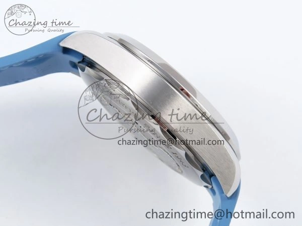 Aqua Terra GMT Worldtimer 43mm VSF 1:1 Best Edition Summer Blue Dial on Blue Rubber Strap A8938 Super Clone Comfortable 7722