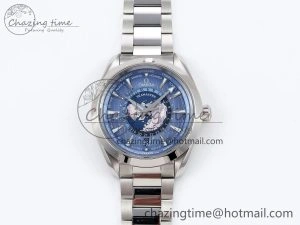 Soft Aqua Terra GMT Worldtimer 43mm VSF 1:1 Best Edition Summer Blue Dial on SS Bracelet A8938 Super Clone 7720
