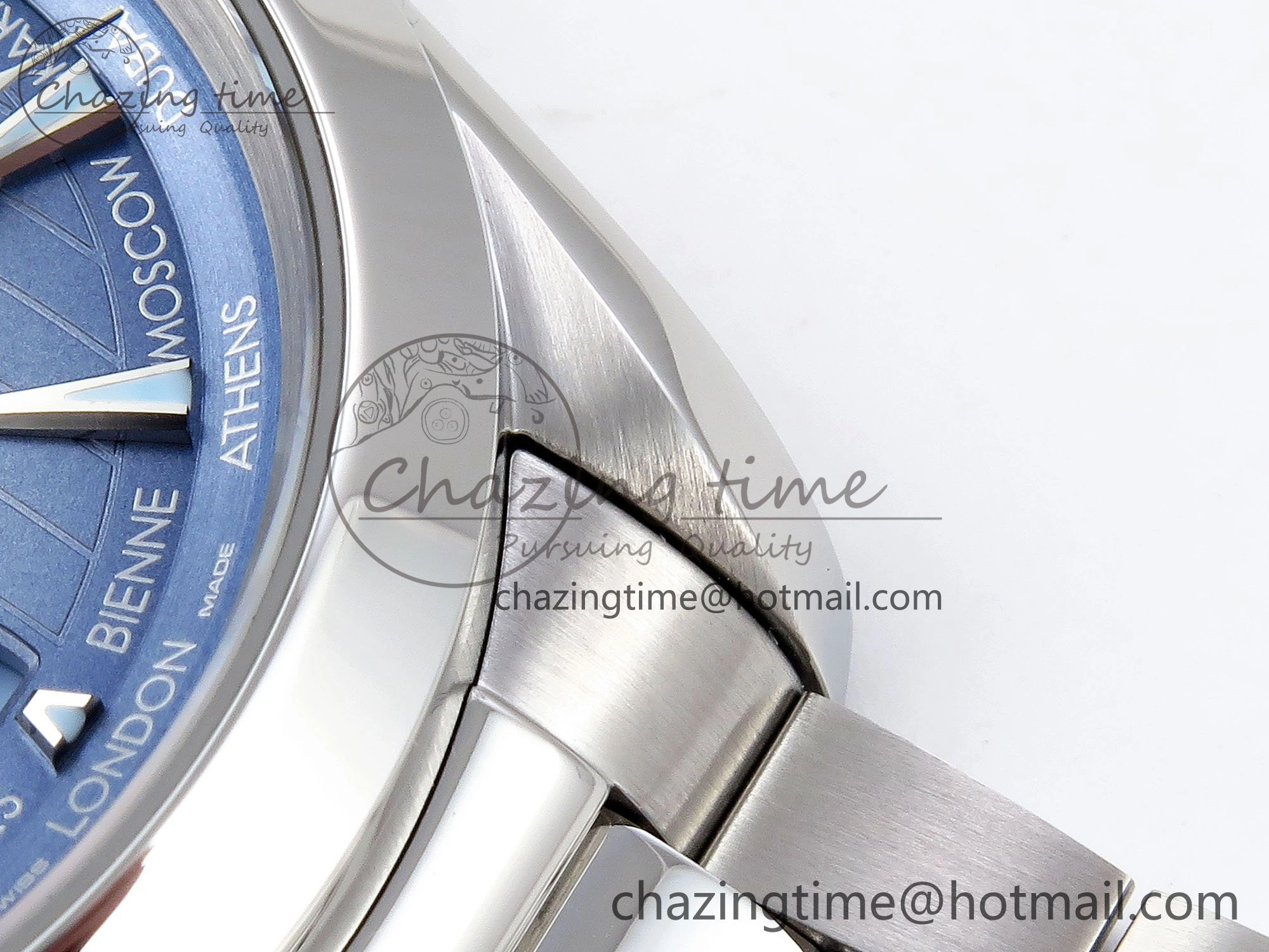 Soft Aqua Terra GMT Worldtimer 43mm VSF 1:1 Best Edition Summer Blue Dial on SS Bracelet A8938 Super Clone 7720