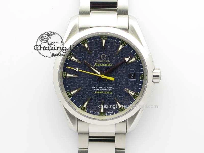 QuickDry Aqua Terra ‘James Bond’ SS JHF Best Edition Blue Dial On SS Bracelet A 8203