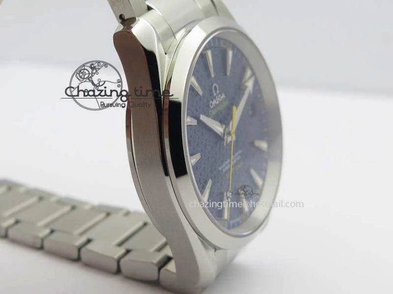 QuickDry Aqua Terra ‘James Bond’ SS JHF Best Edition Blue Dial On SS Bracelet A 8203