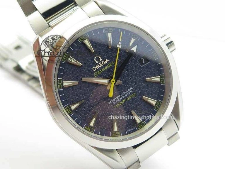 QuickDry Aqua Terra ‘James Bond’ SS JHF Best Edition Blue Dial On SS Bracelet A 8203