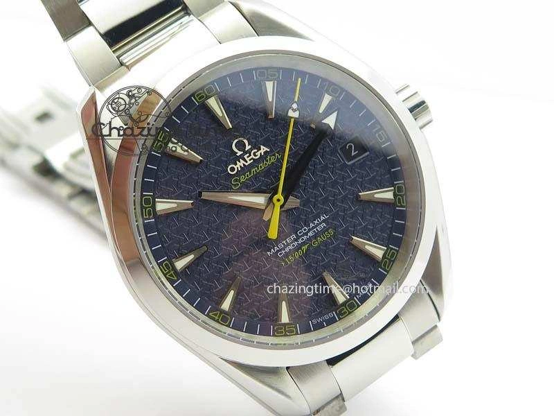 QuickDry Aqua Terra ‘James Bond’ SS JHF Best Edition Blue Dial On SS Bracelet A 8203