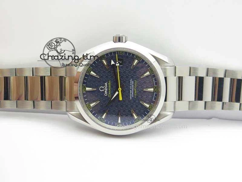 QuickDry Aqua Terra ‘James Bond’ SS JHF Best Edition Blue Dial On SS Bracelet A 8203