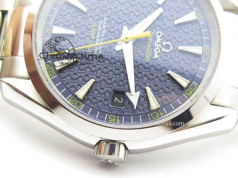 QuickDry Aqua Terra ‘James Bond’ SS JHF Best Edition Blue Dial On SS Bracelet A 8203