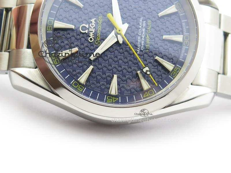 QuickDry Aqua Terra ‘James Bond’ SS JHF Best Edition Blue Dial On SS Bracelet A 8203