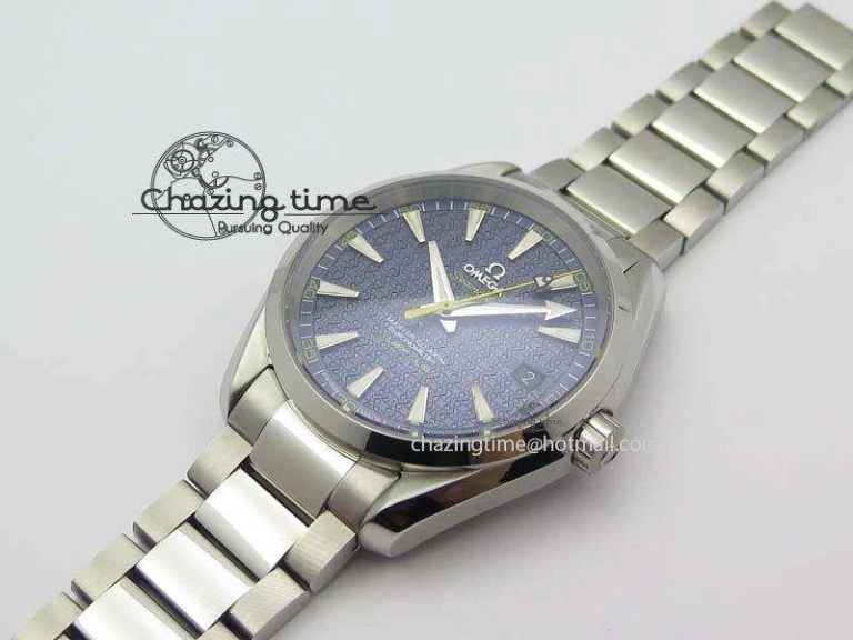 QuickDry Aqua Terra ‘James Bond’ SS JHF Best Edition Blue Dial On SS Bracelet A 8203