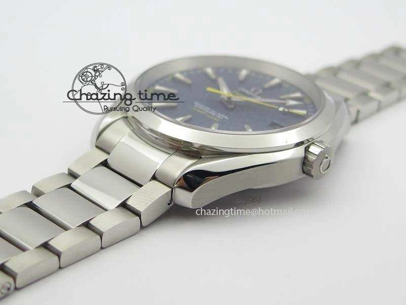 QuickDry Aqua Terra ‘James Bond’ SS JHF Best Edition Blue Dial On SS Bracelet A 8203