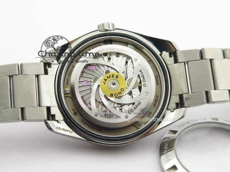 QuickDry Aqua Terra ‘James Bond’ SS JHF Best Edition Blue Dial On SS Bracelet A 8203