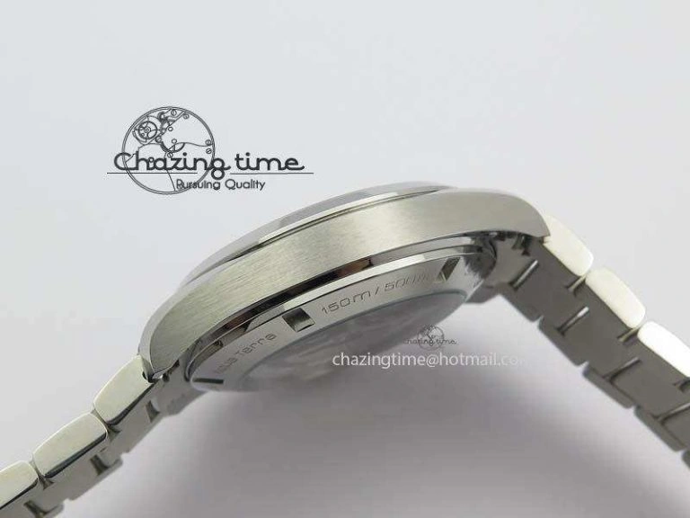 Vibrant Aqua Terra “James Bond” SS V6F 1:1 Best Edition Blue Textured Dial On SS Bracelet A 8202