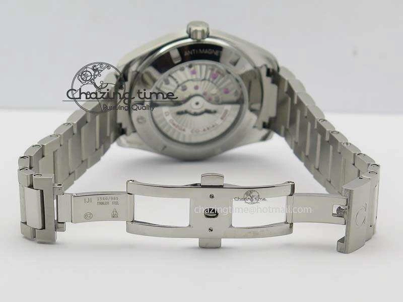 Vibrant Aqua Terra “James Bond” SS V6F 1:1 Best Edition Blue Textured Dial On SS Bracelet A 8202