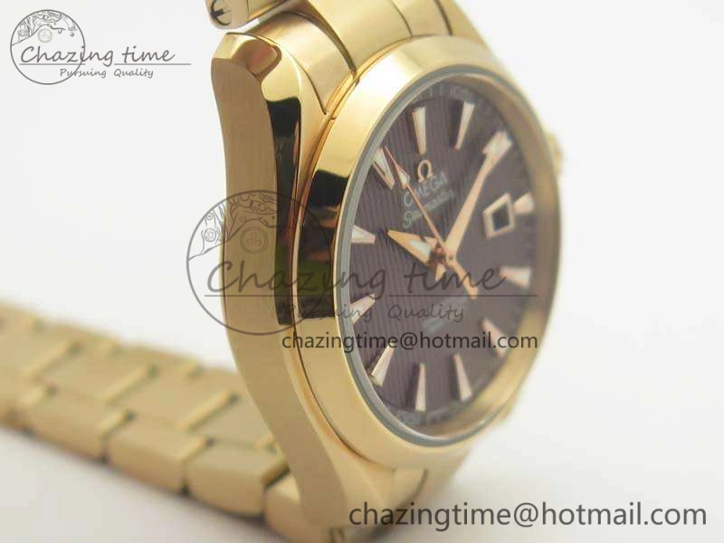 UrbanStyle Aqua Terra Ladies 35mm RG V6F Best Edition Brown Dial On RG Bracelet A 8101