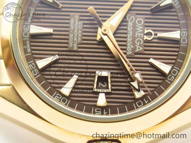 UrbanStyle Aqua Terra Ladies 35mm RG V6F Best Edition Brown Dial On RG Bracelet A 8101