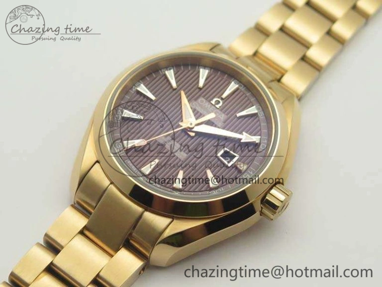 UrbanStyle Aqua Terra Ladies 35mm RG V6F Best Edition Brown Dial On RG Bracelet A 8101