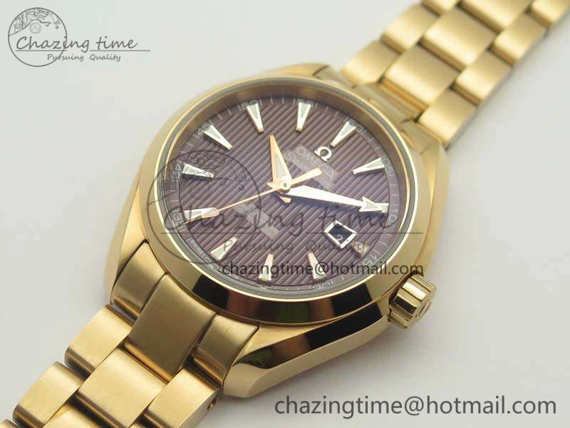 UrbanStyle Aqua Terra Ladies 35mm RG V6F Best Edition Brown Dial On RG Bracelet A 8101