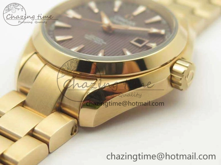 UrbanStyle Aqua Terra Ladies 35mm RG V6F Best Edition Brown Dial On RG Bracelet A 8101
