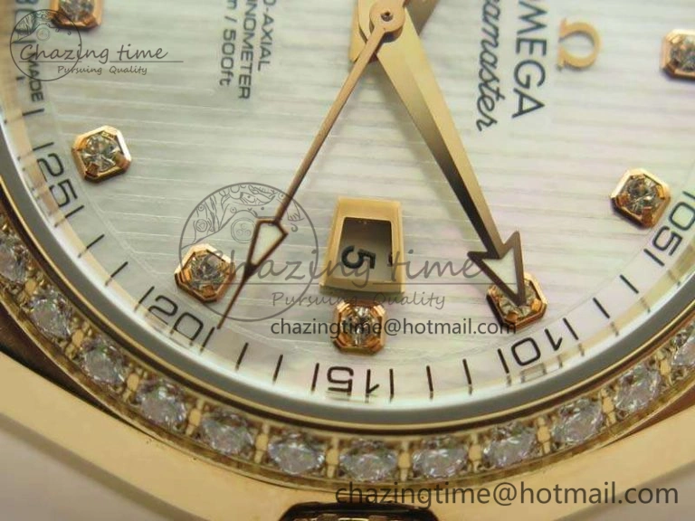 Aqua Terra Ladies 35mm RG V6F Best Edition White MOP Dial Diam On RG Bracelet A Premium 8104