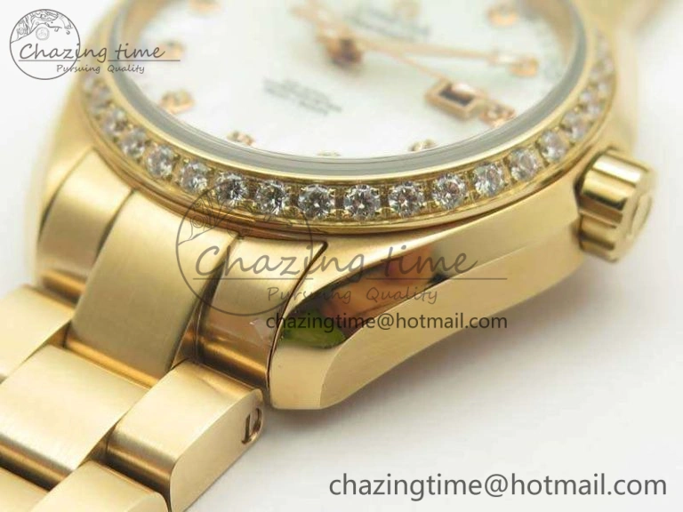Aqua Terra Ladies 35mm RG V6F Best Edition White MOP Dial Diam On RG Bracelet A Premium 8104