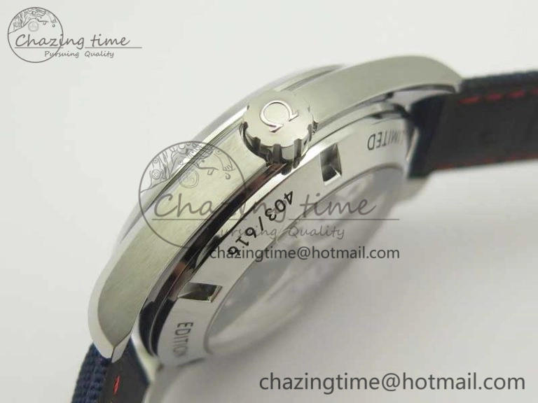 Trendy Aqua Terra Master Ryder Cup Edition VSF 1:1 Best Edition White Textured Dial on Blue Nylon Strap A8500 Super Clone 8016