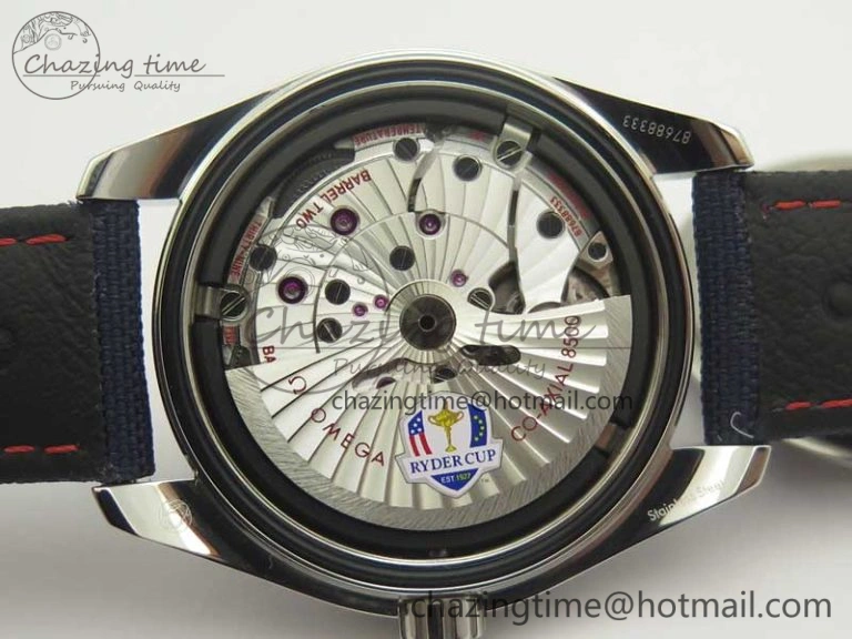 Trendy Aqua Terra Master Ryder Cup Edition VSF 1:1 Best Edition White Textured Dial on Blue Nylon Strap A8500 Super Clone 8016