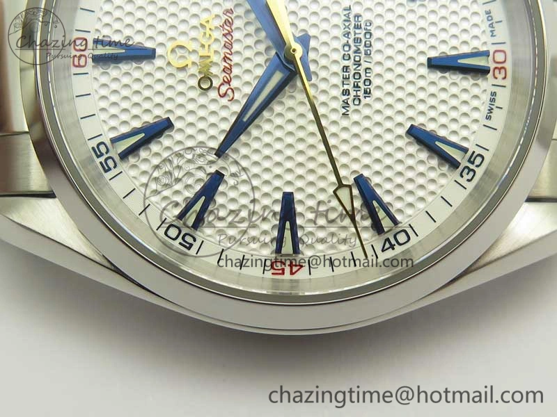 Aqua Terra Master Ryder Cup Edition VSF 1:1 Best Edition White Textured Dial on SS Bracelet A8500 Super Clone Sporty 8018