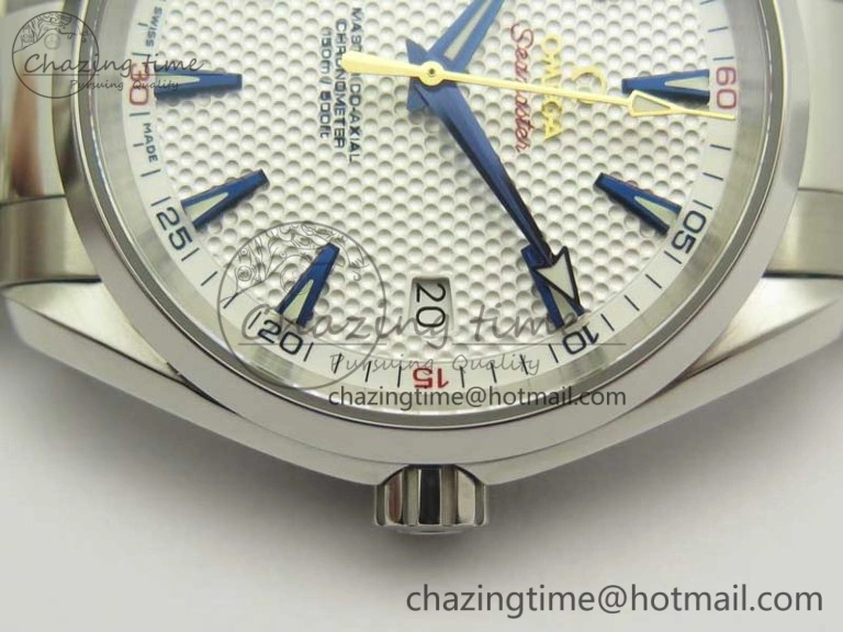 Aqua Terra Master Ryder Cup Edition VSF 1:1 Best Edition White Textured Dial on SS Bracelet A8500 Super Clone Sporty 8018