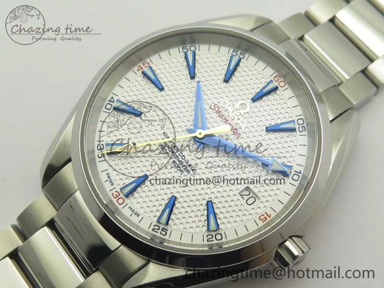 Aqua Terra Master Ryder Cup Edition VSF 1:1 Best Edition White Textured Dial on SS Bracelet A8500 Super Clone Sporty 8018