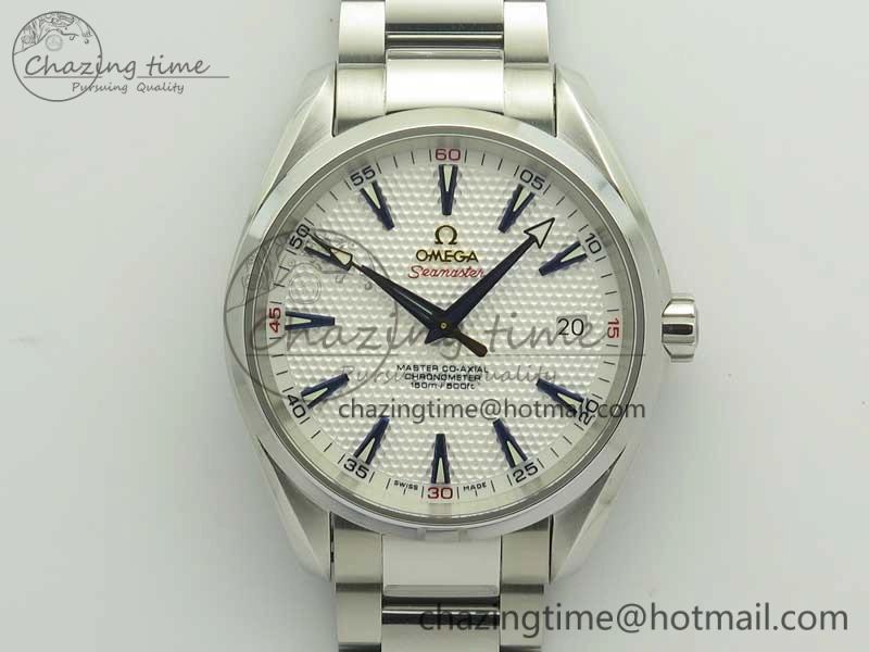 Aqua Terra Master Ryder Cup Edition VSF 1:1 Best Edition White Textured Dial on SS Bracelet A8500 Super Clone Sporty 8018