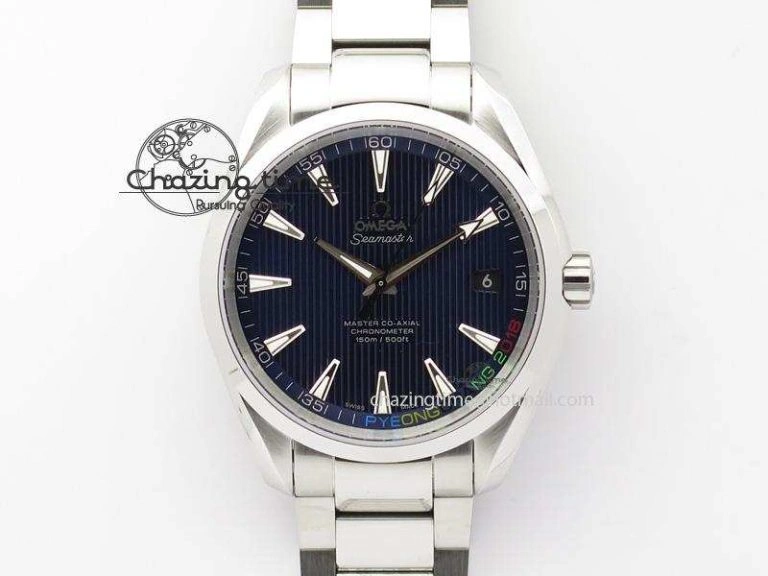 Seasonal Aqua Terra ‘PyeongChang 2018’ V6F Best Edition Blue Dial On SS Bracelet A 8251
