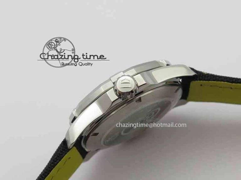 Durable AquaRacer Calibre 5 SS V6F Best Edition Black Dial Ceramic Bezel On Nylon Strap A 9697