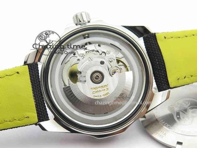 Durable AquaRacer Calibre 5 SS V6F Best Edition Black Dial Ceramic Bezel On Nylon Strap A 9697