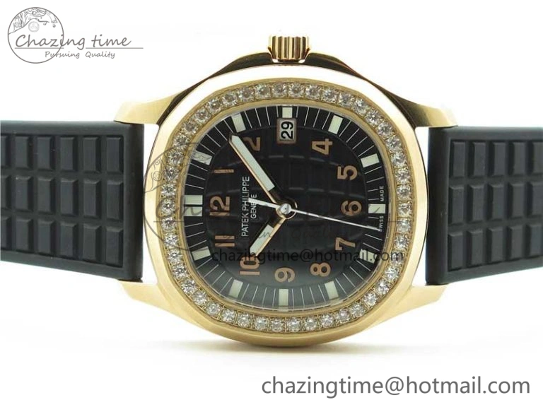 Elegant Aquanaut 5067A RG PPF 1:1 Best Edition Black Textured Dial on Black Rubber Strap AE23 (Free Box) 8911