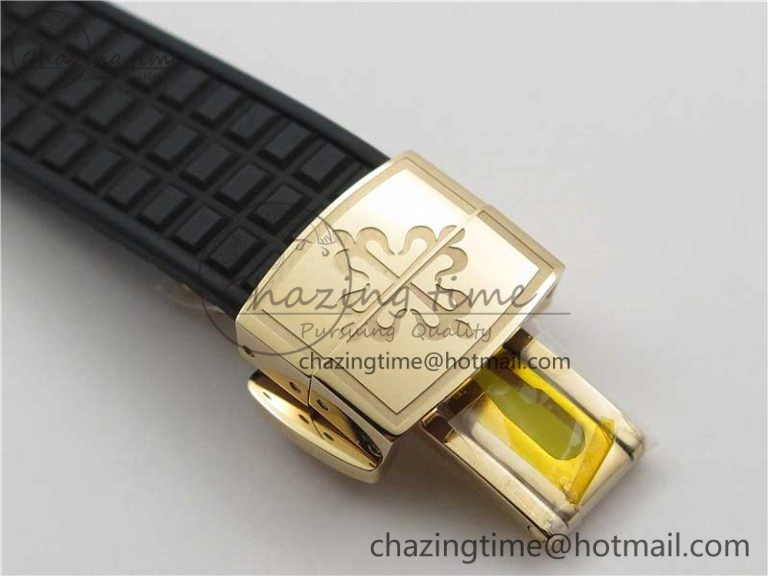 Elegant Aquanaut 5067A RG PPF 1:1 Best Edition Black Textured Dial on Black Rubber Strap AE23 (Free Box) 8911