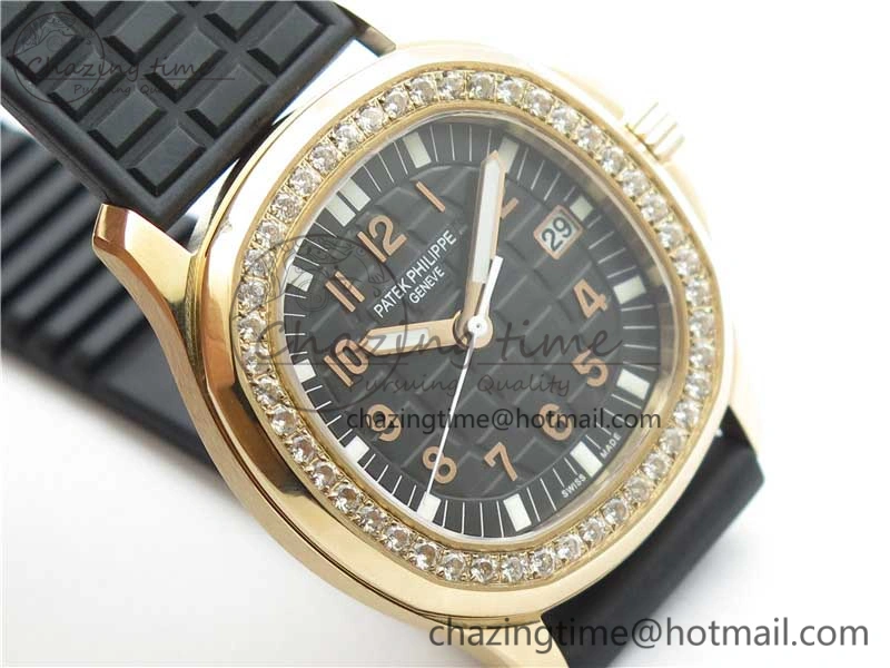 Elegant Aquanaut 5067A RG PPF 1:1 Best Edition Black Textured Dial on Black Rubber Strap AE23 (Free Box) 8911